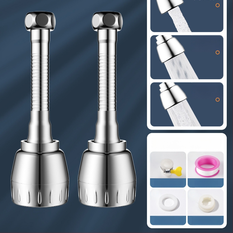 Konyhai csaptele meghosszabbítója, univerzális forgó fej, nyomás alatti permetezés elleni védelem, rozsdamentes acél