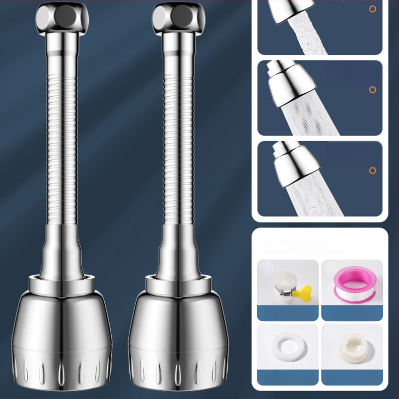 Konyhai csaptele meghosszabbítója, univerzális forgó fej, nyomás alatti permetezés elleni védelem, rozsdamentes acél