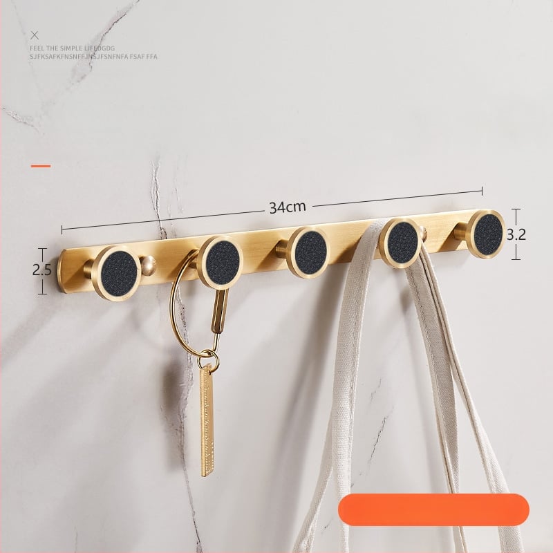 Стенно баня закачалка за дрехи и кърпи, меден материал, месингова тел изтеглена повърхност, стил лайт люкс, Ming Francium, 420 g