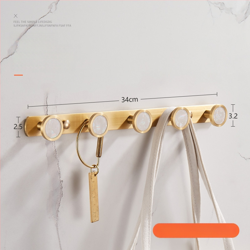 Стенно баня закачалка за дрехи и кърпи, меден материал, месингова тел изтеглена повърхност, стил лайт люкс, Ming Francium, 420 g