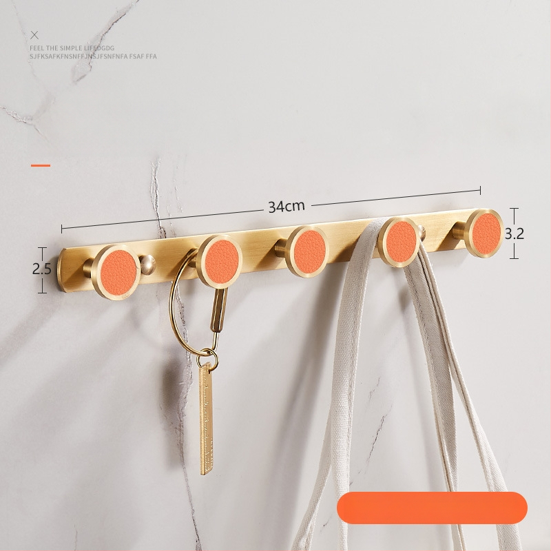 Стенно баня закачалка за дрехи и кърпи, меден материал, месингова тел изтеглена повърхност, стил лайт люкс, Ming Francium, 420 g