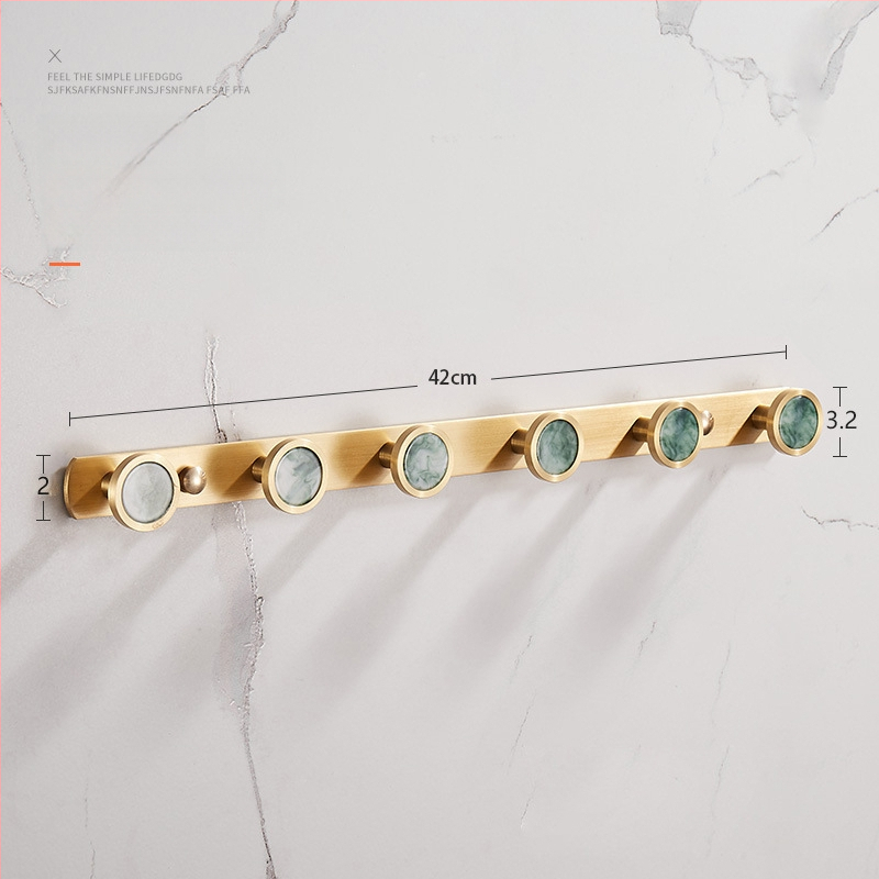 Стенно баня закачалка за дрехи и кърпи, меден материал, месингова тел изтеглена повърхност, стил лайт люкс, Ming Francium, 420 g