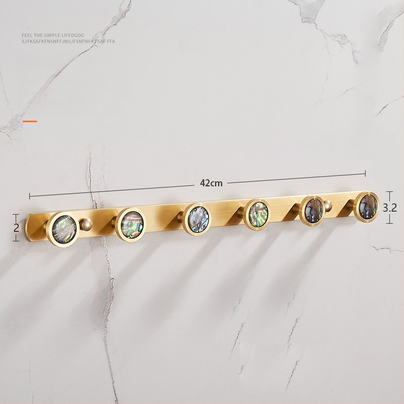 Стенно баня закачалка за дрехи и кърпи, меден материал, месингова тел изтеглена повърхност, стил лайт люкс, Ming Francium, 420 g