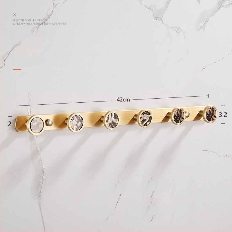 Стенно баня закачалка за дрехи и кърпи, меден материал, месингова тел изтеглена повърхност, стил лайт люкс, Ming Francium, 420 g