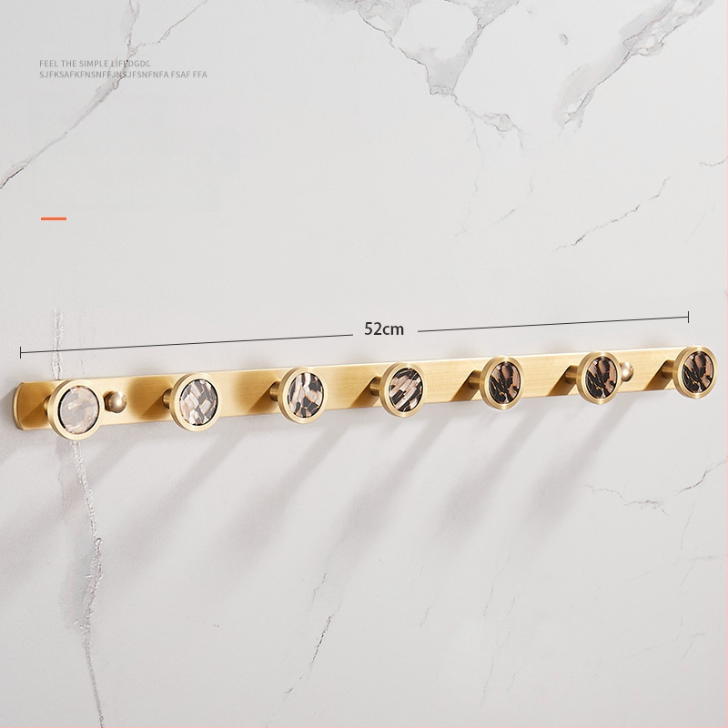 Стенно баня закачалка за дрехи и кърпи, меден материал, месингова тел изтеглена повърхност, стил лайт люкс, Ming Francium, 420 g