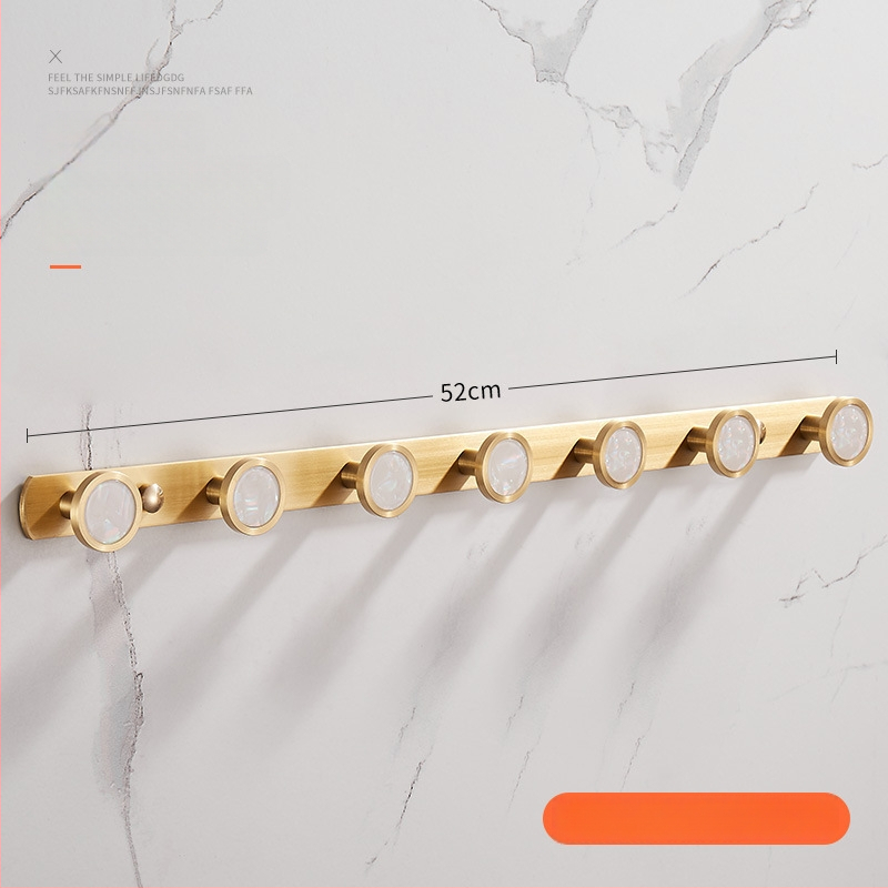 Стенно баня закачалка за дрехи и кърпи, меден материал, месингова тел изтеглена повърхност, стил лайт люкс, Ming Francium, 420 g