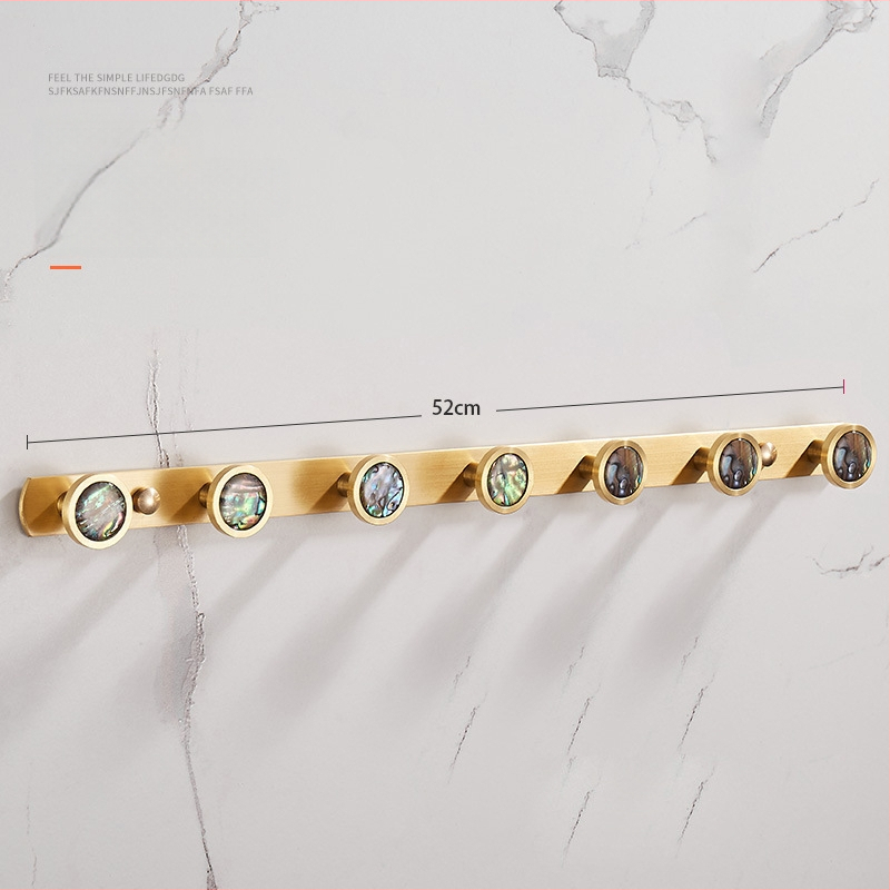 Стенно баня закачалка за дрехи и кърпи, меден материал, месингова тел изтеглена повърхност, стил лайт люкс, Ming Francium, 420 g