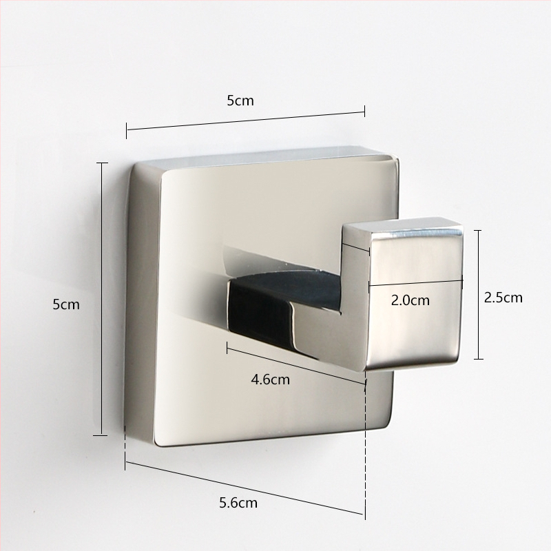 Rozsdamentes acél vállfa, falra szerelhető fürdőszobai kiegészítő, 5 kg teherbírás, csiszolt felület, modern minimalista dizájn