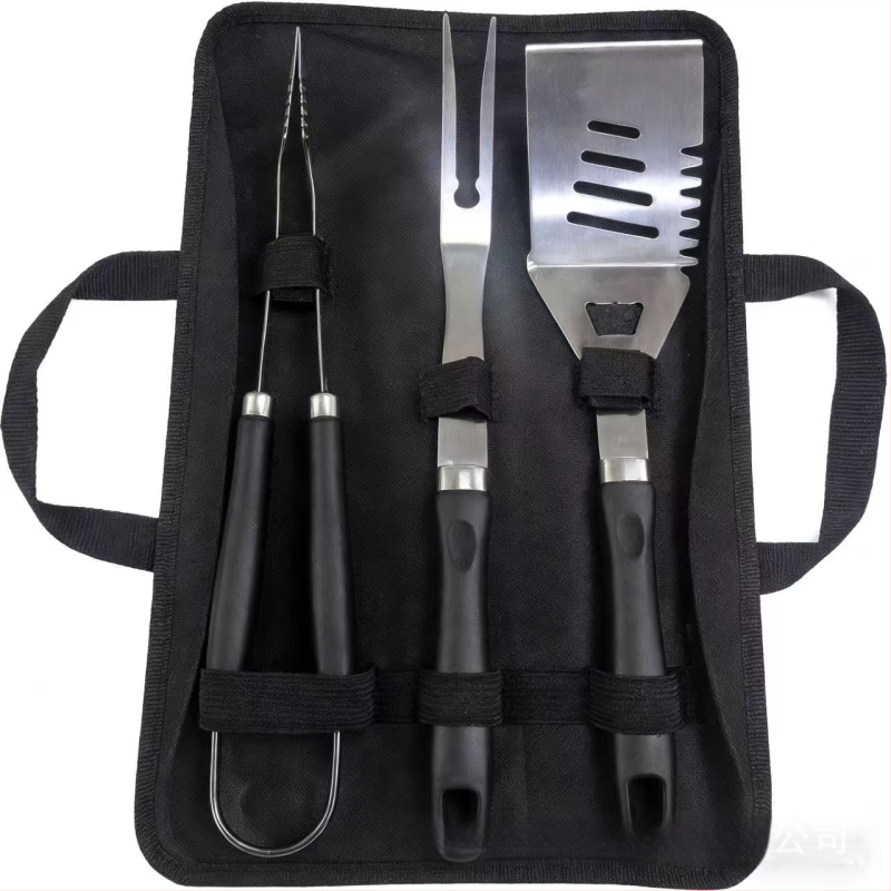 Set alata za roštilj od nehrđajućeg čelika 410, s drškom u obliku gourd-handle, u prijenosnoj torbi od Oxford platna; uključuje nož, klips, četku, vilicu, špatulu i četku za čišćenje