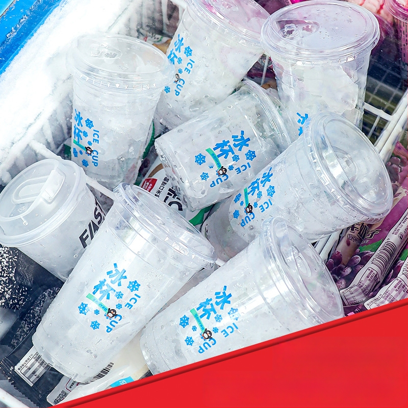 Jednokratna plastična čaša za hladna pića — pivo, čaj s mlijekom i kava; prozirna ovalna čaša 400–700 ml