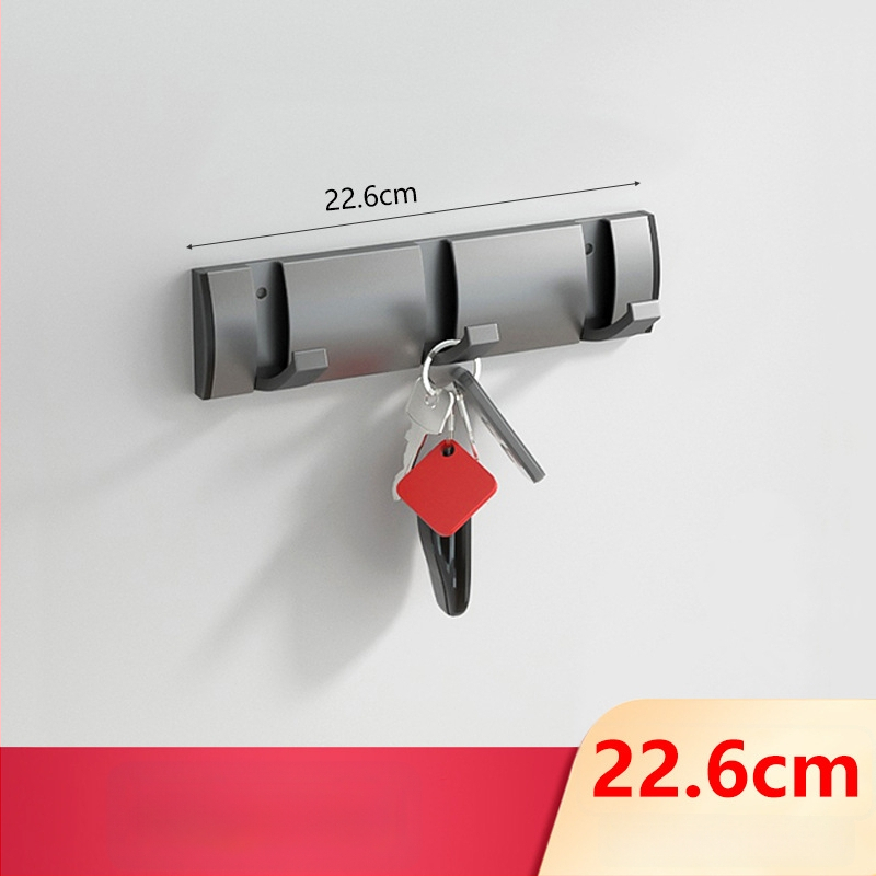 Скрита закачалка за врата за антре/гардероб — стенна сгъваема закачалка за палта и шапки, без пробиване — Space Aluminum, 444 g, Nano sandblasting, Светъл лукс, EU CE сертификация