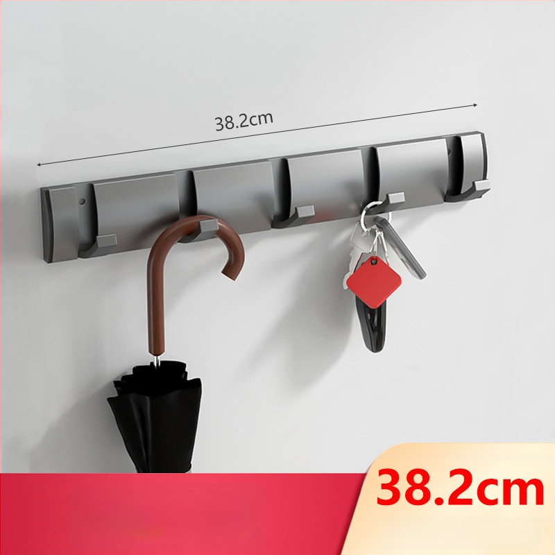 Скрита закачалка за врата за антре/гардероб — стенна сгъваема закачалка за палта и шапки, без пробиване — Space Aluminum, 444 g, Nano sandblasting, Светъл лукс, EU CE сертификация