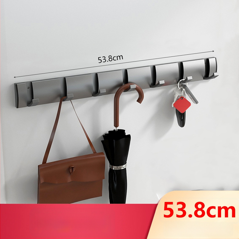 Скрита закачалка за врата за антре/гардероб — стенна сгъваема закачалка за палта и шапки, без пробиване — Space Aluminum, 444 g, Nano sandblasting, Светъл лукс, EU CE сертификация