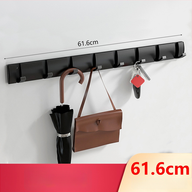 Скрита закачалка за врата за антре/гардероб — стенна сгъваема закачалка за палта и шапки, без пробиване — Space Aluminum, 444 g, Nano sandblasting, Светъл лукс, EU CE сертификация