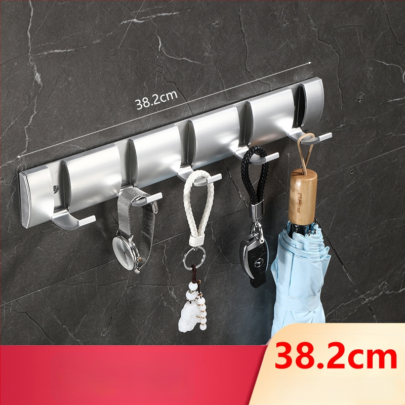 Скрита закачалка за врата за антре/гардероб — стенна сгъваема закачалка за палта и шапки, без пробиване — Space Aluminum, 444 g, Nano sandblasting, Светъл лукс, EU CE сертификация