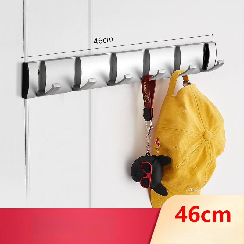 Скрита закачалка за врата за антре/гардероб — стенна сгъваема закачалка за палта и шапки, без пробиване — Space Aluminum, 444 g, Nano sandblasting, Светъл лукс, EU CE сертификация