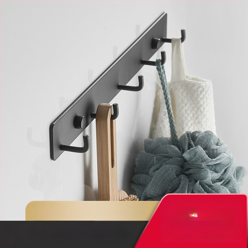 Без пробиване стенно закачало за кухня, антре и баня — space алуминий, 120 г, модерен минималистичен стил