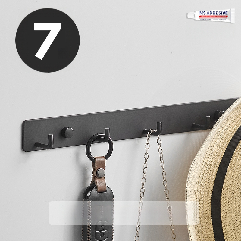 Без пробиване стенно закачало за кухня, антре и баня — space алуминий, 120 г, модерен минималистичен стил