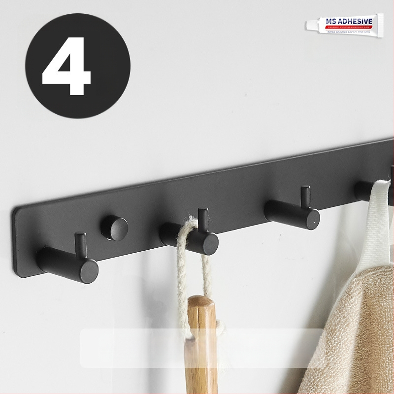 Без пробиване стенно закачало за кухня, антре и баня — space алуминий, 120 г, модерен минималистичен стил