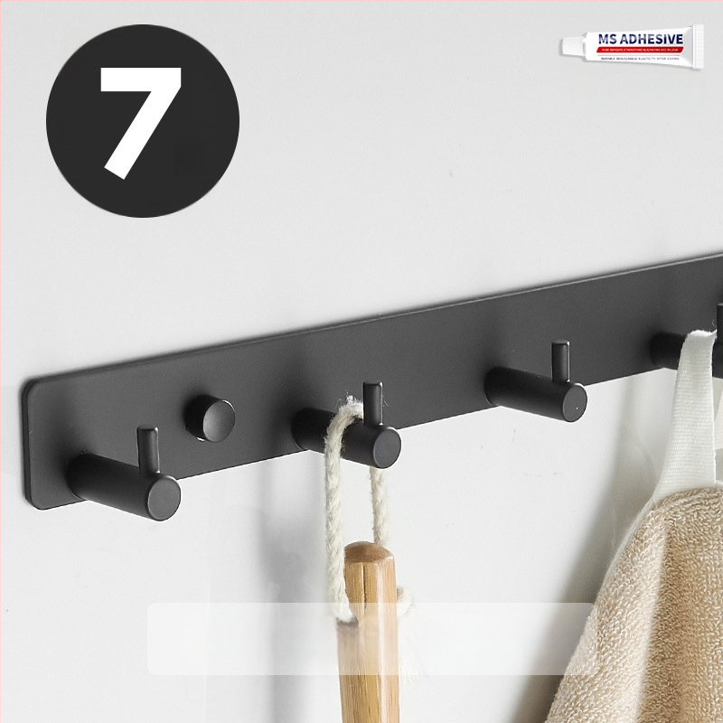 Без пробиване стенно закачало за кухня, антре и баня — space алуминий, 120 г, модерен минималистичен стил