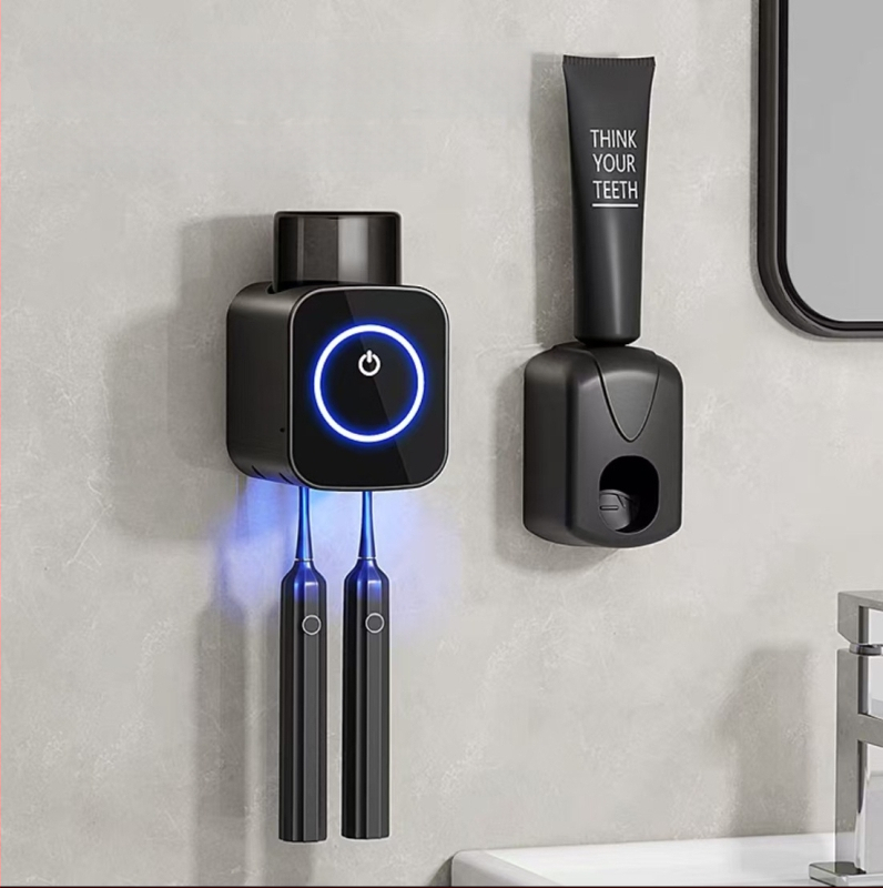UV sterilizator za četkicu za zube sa sušenjem, držač za električnu četkicu i čašu, organizator kupaonice, model 2025