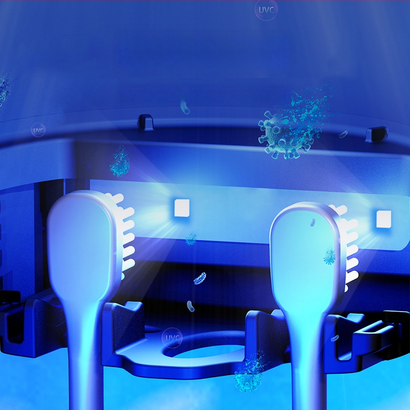 UV sterilizator za četkicu za zube sa sušenjem, držač za električnu četkicu i čašu, organizator kupaonice, model 2025