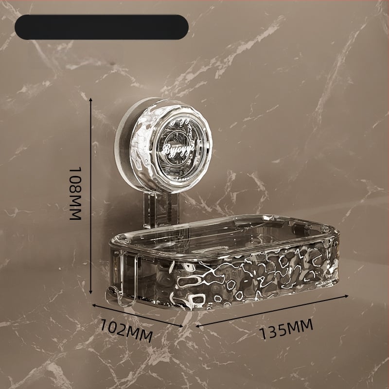 Fali szappantartó vákuumos rögzítéssel, 2 polcos, 5-10 kg teherbírás, műanyag