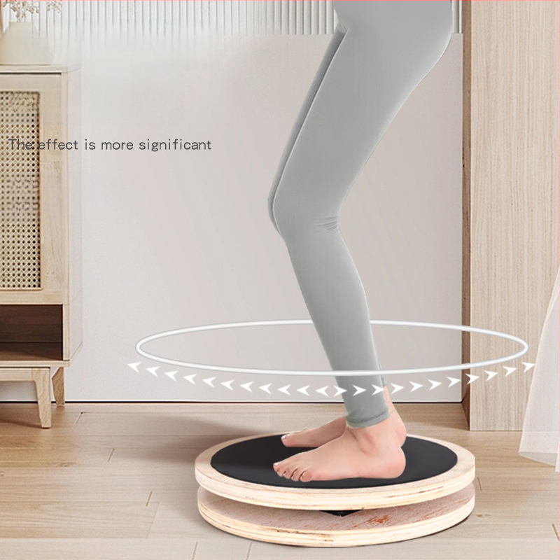 Shangyi голям въртящ диск за домашна фитнес – балансова платформа от масивно дърво