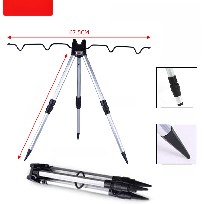 Dvo-sekcijski držač za morsku štapu s tripodom, 50 cm, aluminijska legura, višestruka rotacija