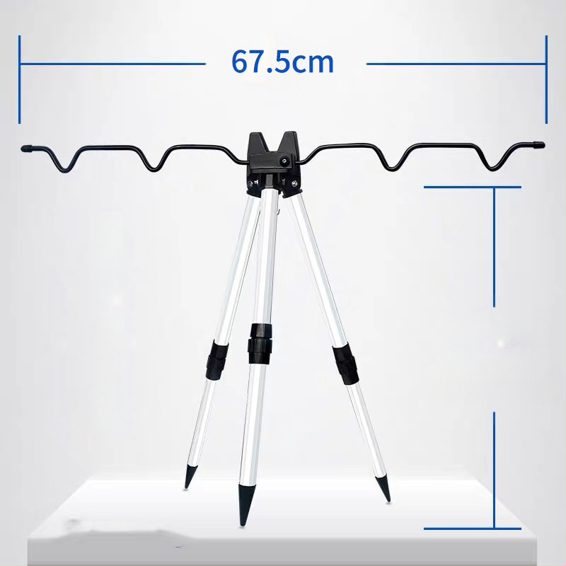 Dvo-sekcijski držač za morsku štapu s tripodom, 50 cm, aluminijska legura, višestruka rotacija