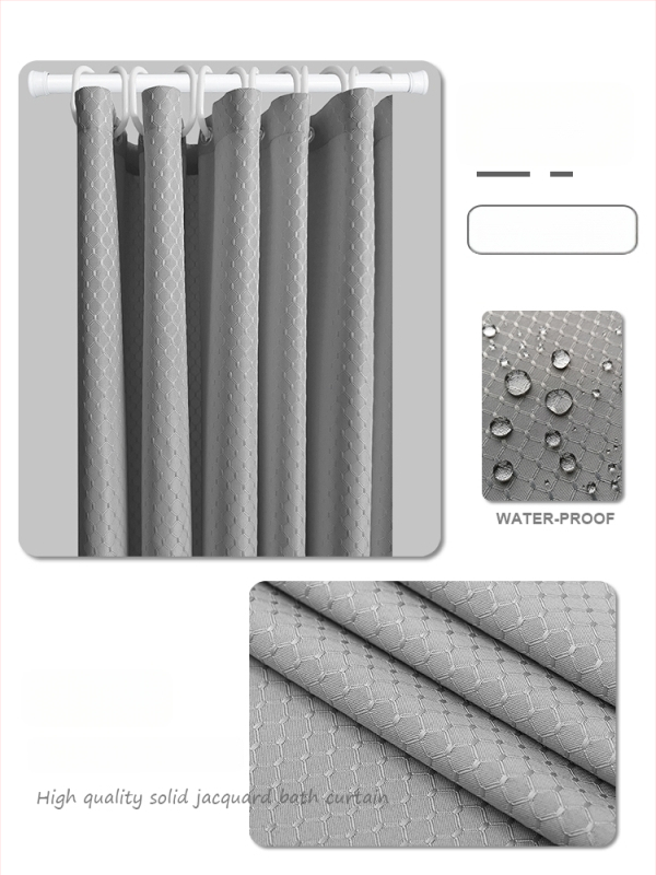 Душ завеса в скандинавски стил, полиестер, водоустойчива, против мухъл (Материал: полиестер; Стил: скандинавски; Водоустойчива; Против мухъл)