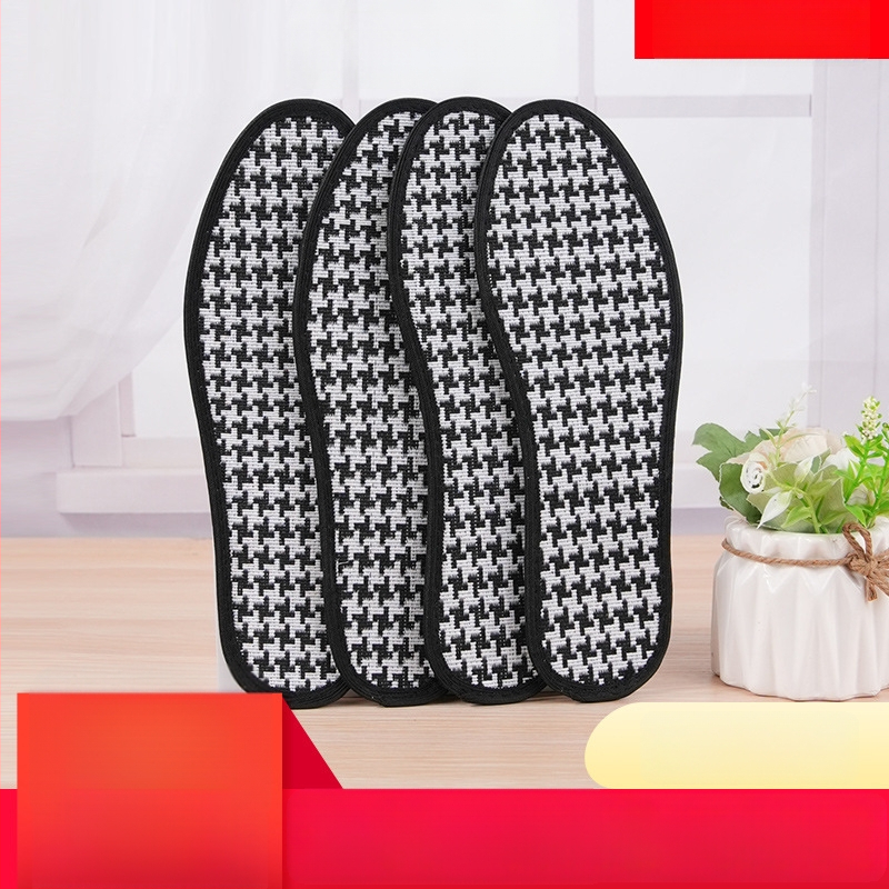 Uložci za cipele s houndstooth uzorkom i bambusovim ugljem, prozračni, upijaju znoj, puna podstava, za sportske i kožne cipele, sve sezone