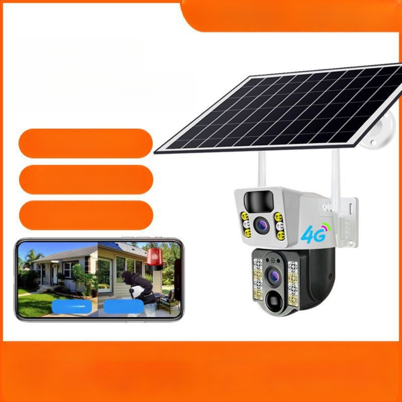 V380 solarna vanjska kamera s niskom potrošnjom energije, 2K/3MP rezolucija, 360° pogled, daljinski pristup putem mobitela, noćni snimak u bojama
