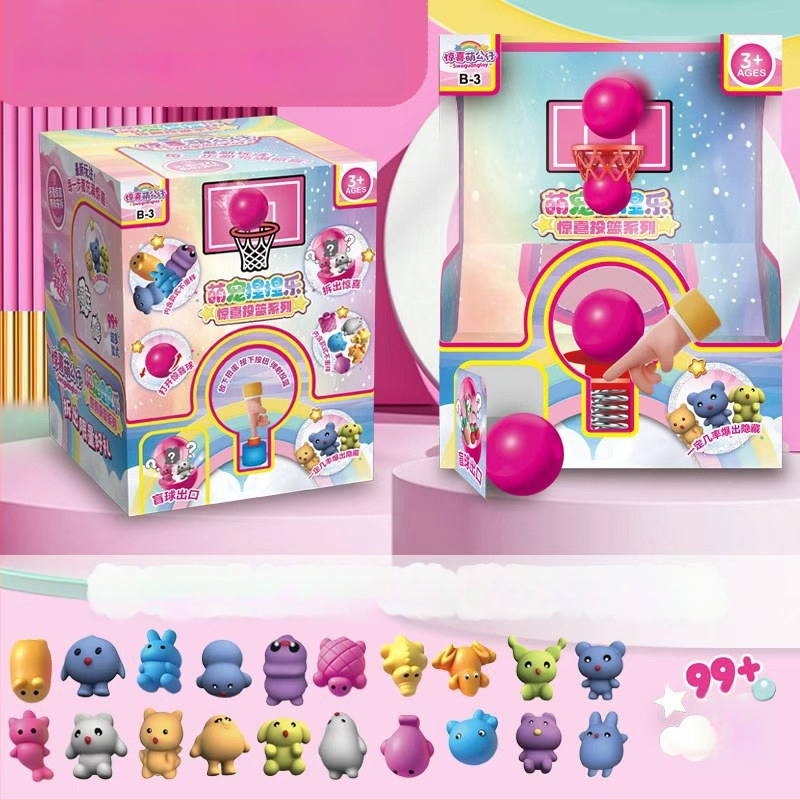 Gashapon stroj za košarku s kutijama iznenađenja, likovi iz crtića, dječja igra prstima i bacanje