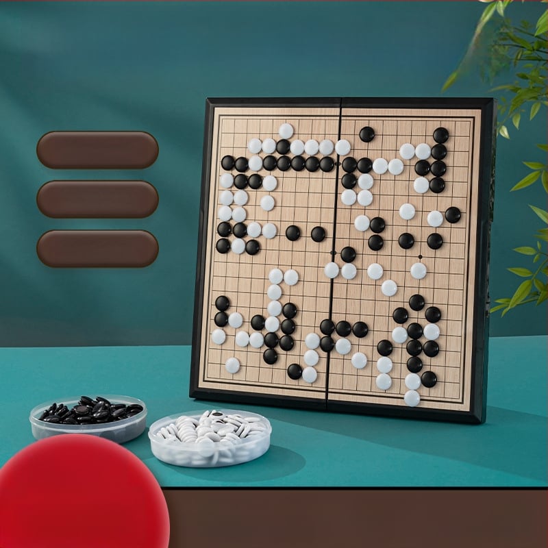 Magnetski Go i Gomoku skup za djecu — prijenosna standardna šahovska ploča s magnetskim figuricama