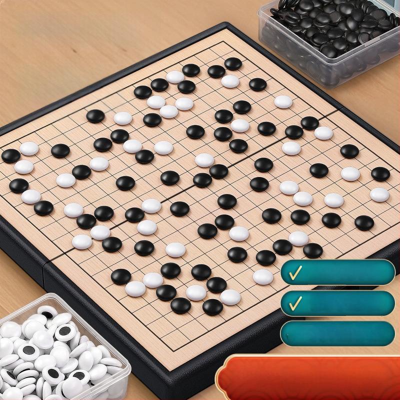 Magnetski Go i Gomoku skup za djecu — prijenosna standardna šahovska ploča s magnetskim figuricama
