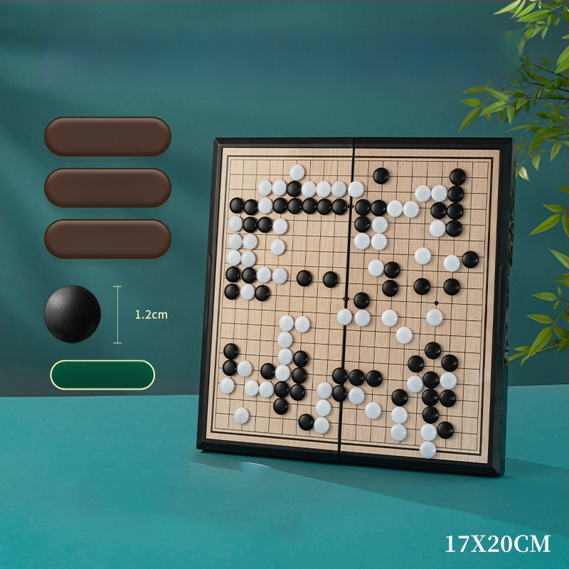 Magnetski Go i Gomoku skup za djecu — prijenosna standardna šahovska ploča s magnetskim figuricama