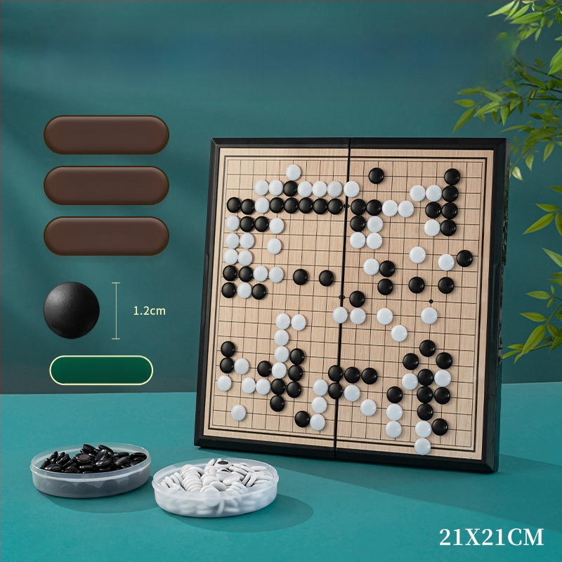 Magnetski Go i Gomoku skup za djecu — prijenosna standardna šahovska ploča s magnetskim figuricama