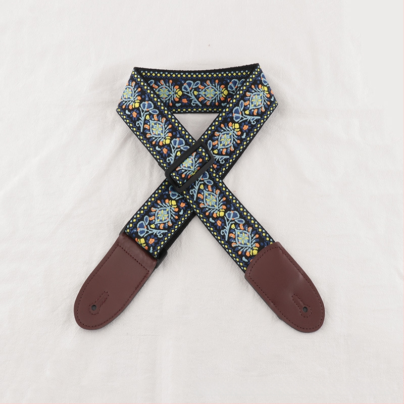 Poliester kaiš za gitaru – za ukulele, električnu gitaru i bas gitaru, vintage folk stil, crossbody dizajn