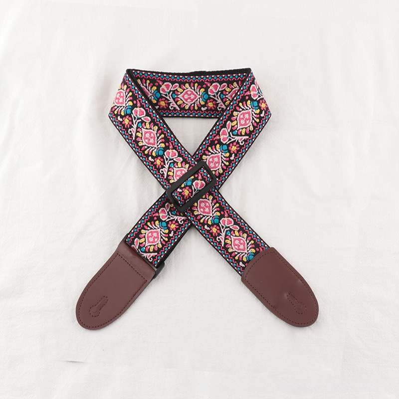 Poliester kaiš za gitaru – za ukulele, električnu gitaru i bas gitaru, vintage folk stil, crossbody dizajn