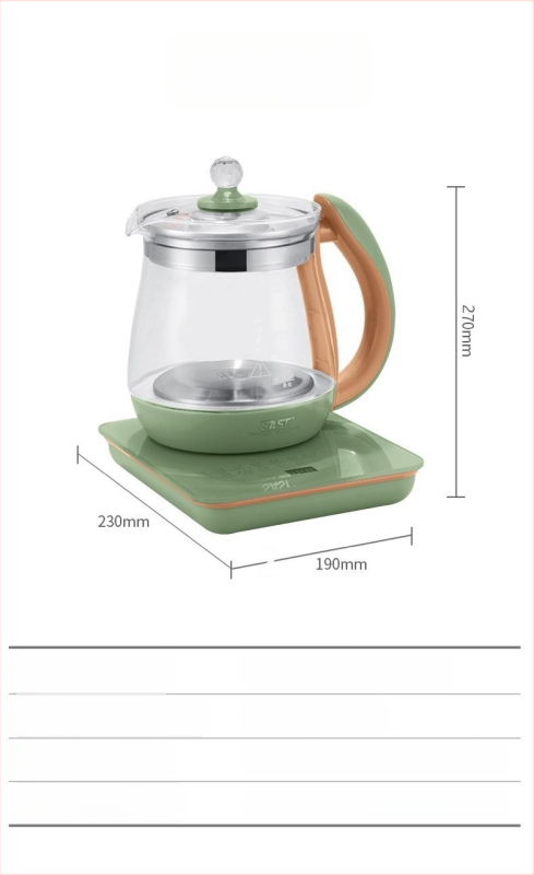 XH-805D Zdrava posuda za čaj sa staklenim tijelom, 1.5 L, Električno kuhalo za vodu