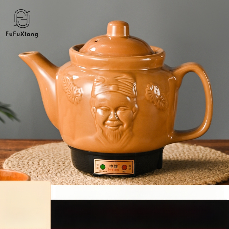 FUFUXIONG Ffx-105 Električni dekocijski lonac za tradicionalnu kinesku medicinu, tijelo od ljubičaste pijeska, keramički unutarnji spremnik, 2–3 L, 220 V, 300–350 W
