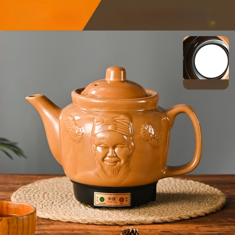 FUFUXIONG Ffx-105 Električni dekocijski lonac za tradicionalnu kinesku medicinu, tijelo od ljubičaste pijeska, keramički unutarnji spremnik, 2–3 L, 220 V, 300–350 W