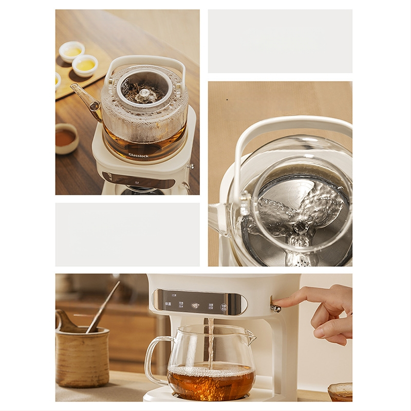 Glasslock čajnik s parnom infuzijom, 1 L, potpuno automatiziran, višenamjenski