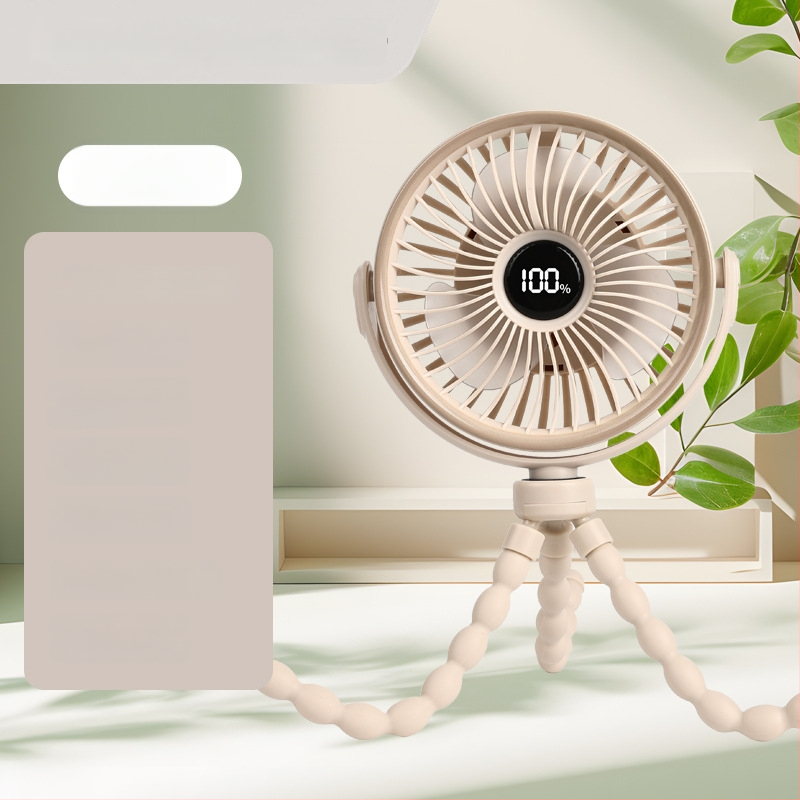 Ventilator za kolica bez lopatica, u obliku hobotnice, kompaktnog i tih za bebe i djecu, USB napajanje s ugrađenom baterijom