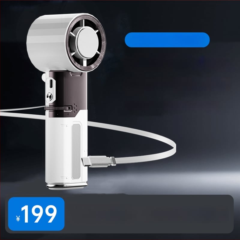 Ljetni prijenosni ručni ventilator s ugrađenom baterijom, hlađenje poluvodičkim sustavom, turbinski dizajn, USB napajanje