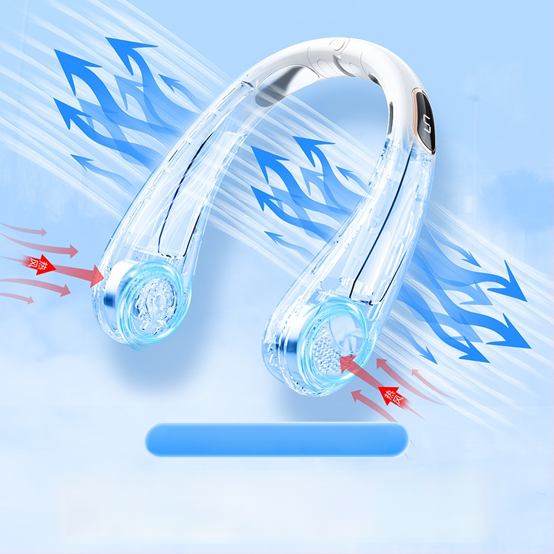 Novi bezlopatni ventilator za vrat, prijenosni mini USB, tih s digitalnim zaslonom