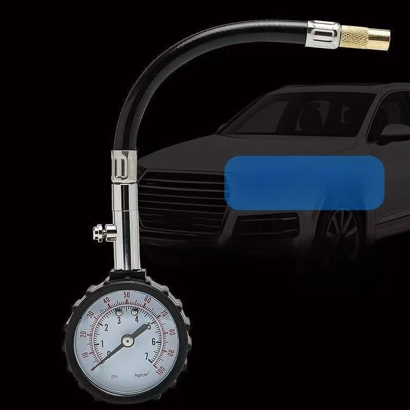 Visoko precizan mjerač tlaka u gumama automobila, višenamjenski, s dugim crijevom, mehanički mjerač tlaka i monitor