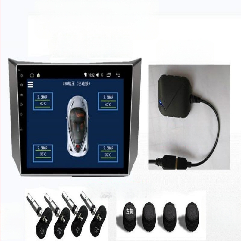 Auto USB TPMS sustav za praćenje tlaka u gumama s Android navigacijom, bežični monitor tlaka s ugrađenim mjerenjem tlaka