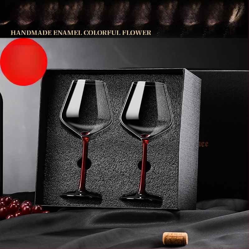 Set čaša za crveno vino u kutiji poklona, kristalne velike visoke čaše za kućnu uporabu